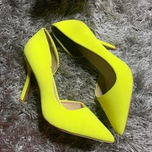 Lime green pumps